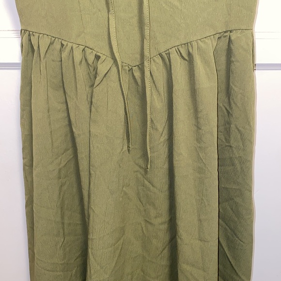 SHEIN MOD Small Women's Green Lace Edge Decor Waist Cinched Long Summer Dress - Picture 5 of 9